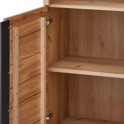 Wohnen Ordnerregal mit drei Fächern und zwei Türen - Emly