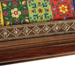 Wohnen Orientalische Möbel*Orient Design Couchtisch aus Massivholz mit Glas - Danascov