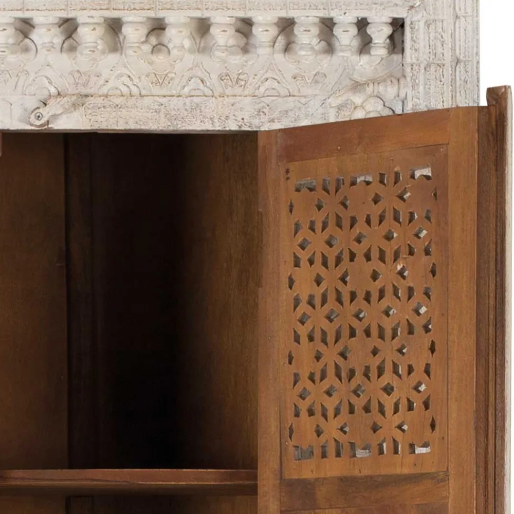 Wohnen Orient Design Schrank in Mangoholz White Wash - Capo