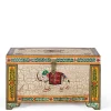 Wohnen Orientalische Möbel|Holztruhen*Orient Design Truhe in Bunt mit Elefanten Motiv - Branle