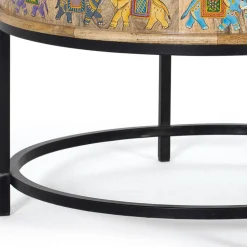 Wohnen Designermöbel*Orient Style Couchtisch mit Elefanten farbenfroh bemalt - Tabacho