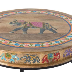 Wohnen Designermöbel*Orient Style Couchtisch mit Elefanten farbenfroh bemalt - Tabacho