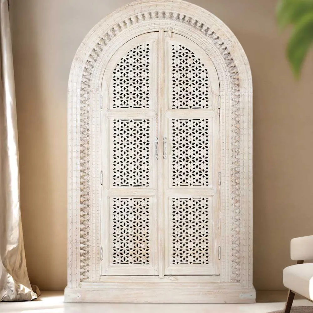 Wohnen Orientalische Möbel|Designermöbel*Orient Style Schrank aus Mangoholz White Wash - Capo