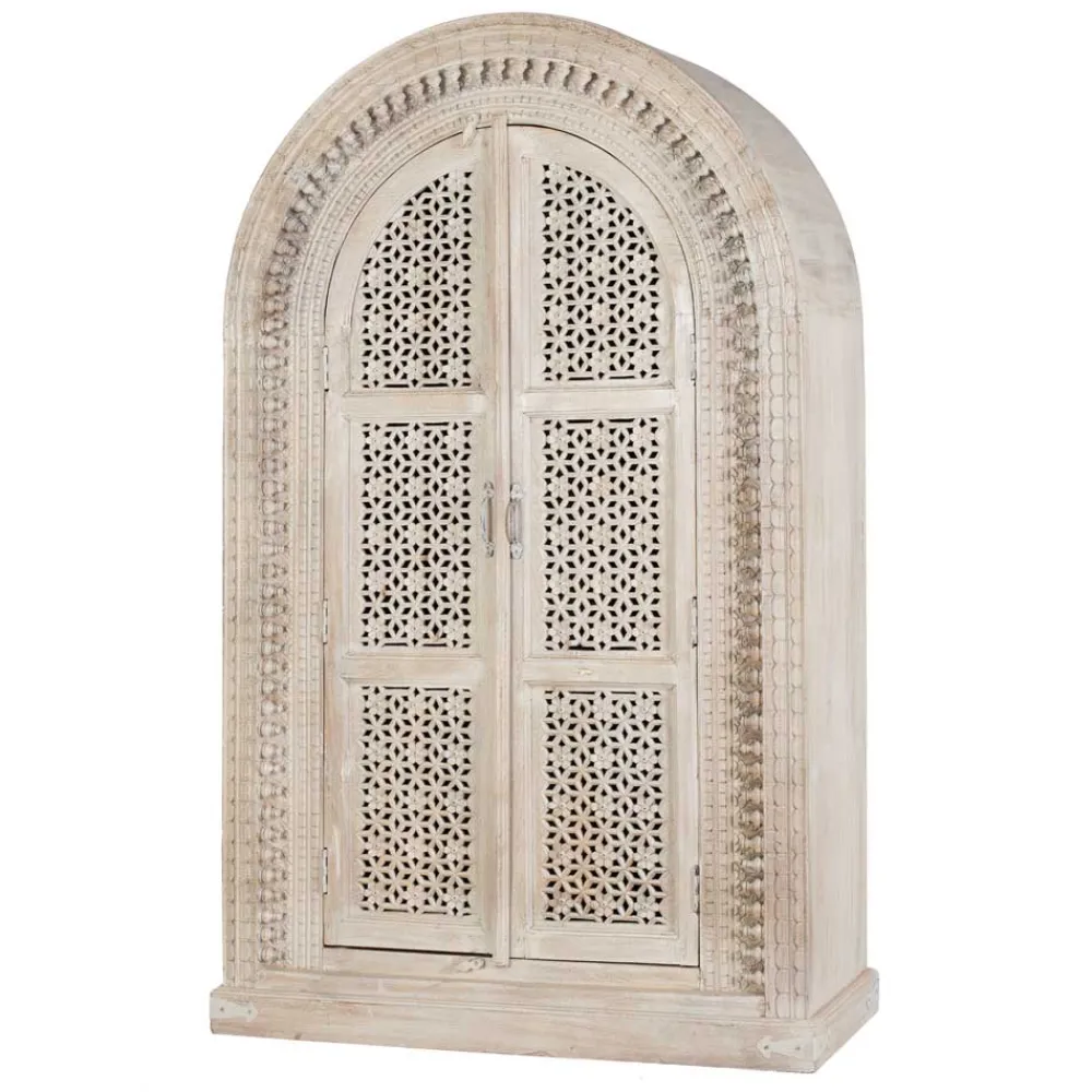 Wohnen Orientalische Möbel|Designermöbel*Orient Style Schrank aus Mangoholz White Wash - Capo