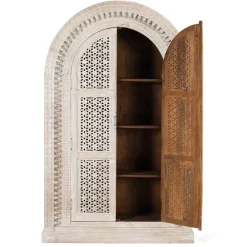 Wohnen Orientalische Möbel|Designermöbel*Orient Style Schrank aus Mangoholz White Wash - Capo