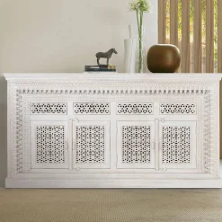 Wohnen Orient Style Sideboard aus Mangoholz White Wash - Capo