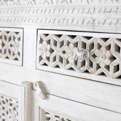 Wohnen Orient Style Sideboard aus Mangoholz White Wash - Capo