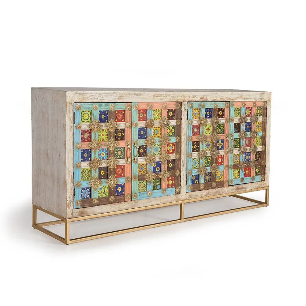 Wohnen Oriental Design Sideboard mit bunten Keramik Kacheln - Jula