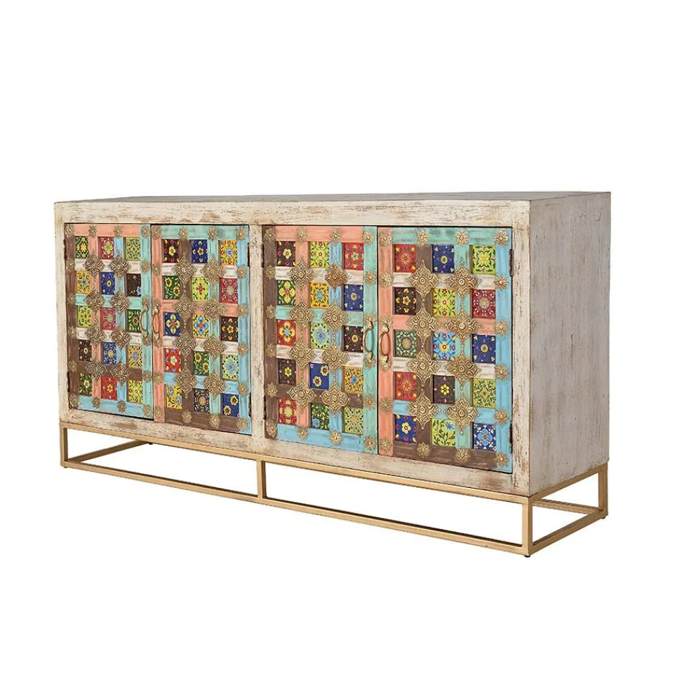 Wohnen Oriental Design Sideboard mit bunten Keramik Kacheln - Jula