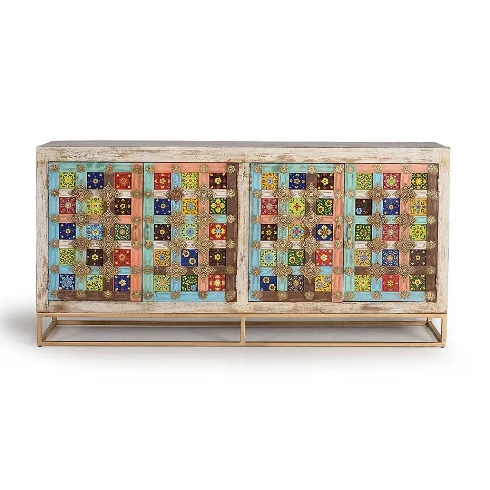 Wohnen Oriental Design Sideboard mit bunten Keramik Kacheln - Jula