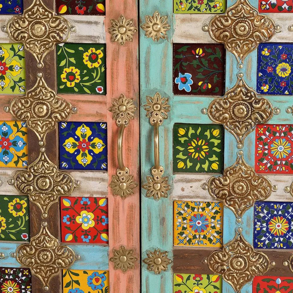 Wohnen Oriental Design Sideboard mit bunten Keramik Kacheln - Jula