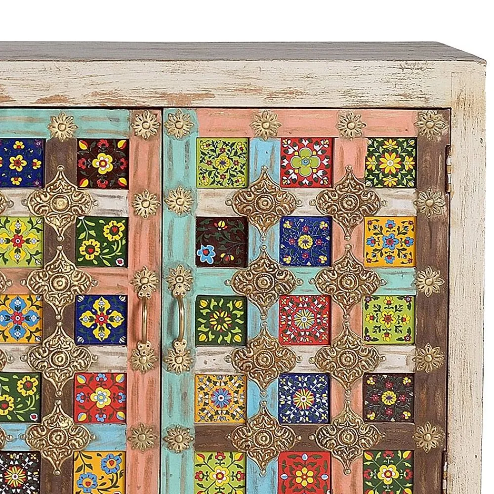 Wohnen Oriental Design Sideboard mit bunten Keramik Kacheln - Jula