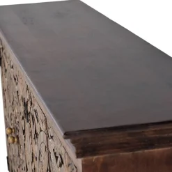 Wohnen Oriental Design Sideboard in Gold und Walnussbraun - Roswito