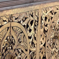 Wohnen Oriental Design Sideboard in Gold und Walnussbraun - Roswito