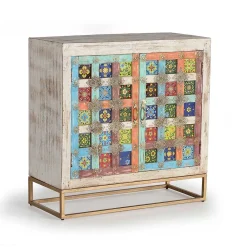 Wohnen Orientalische Möbel*Oriental Design Türen-Kommode in Holz White Wash - Jula