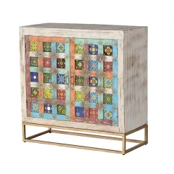 Wohnen Orientalische Möbel*Oriental Design Türen-Kommode in Holz White Wash - Jula