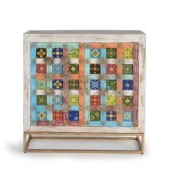 Wohnen Orientalische Möbel*Oriental Design Türen-Kommode in Holz White Wash - Jula