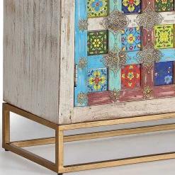 Wohnen Orientalische Möbel*Oriental Design Türen-Kommode in Holz White Wash - Jula