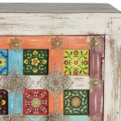 Wohnen Orientalische Möbel*Oriental Design Türen-Kommode in Holz White Wash - Jula