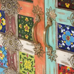 Wohnen Orientalische Möbel*Oriental Design Türen-Kommode in Holz White Wash - Jula