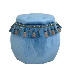 Wohnen Orientalischer Hocker mit Troddeln achteckig - Agrebo