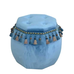 Wohnen Orientalischer Hocker mit Troddeln achteckig - Agrebo