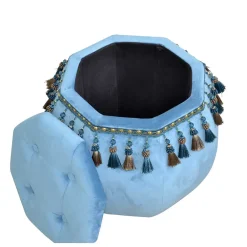 Wohnen Orientalischer Hocker mit Troddeln achteckig - Agrebo