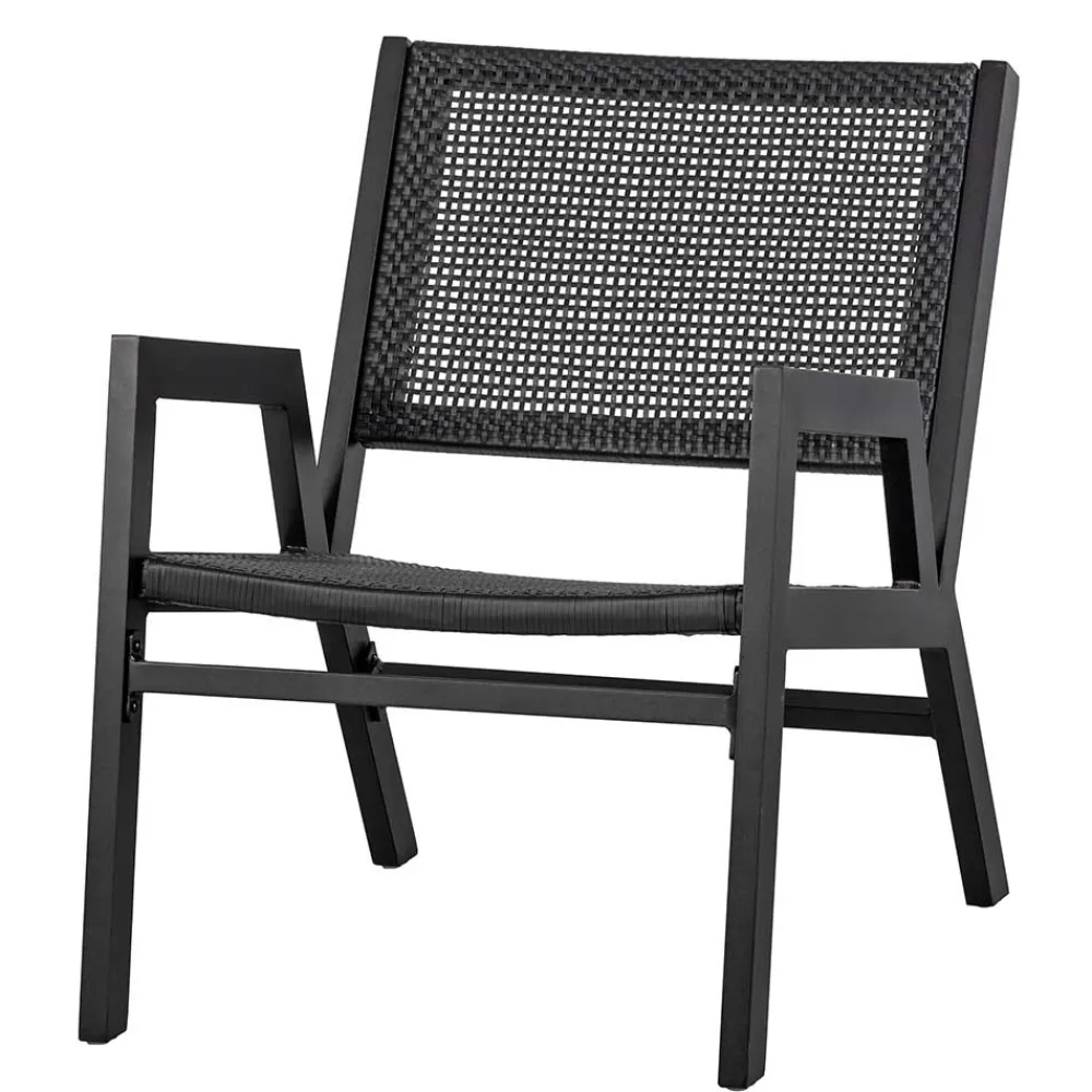 Wohnen Rattanmöbel|Lounge-Gartenmöbel*Outdoor Armlehnenstuhl in Schwarz - Fiela (2er Set)