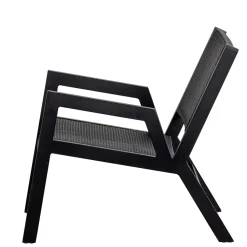 Wohnen Rattanmöbel|Lounge-Gartenmöbel*Outdoor Armlehnenstuhl in Schwarz - Fiela (2er Set)