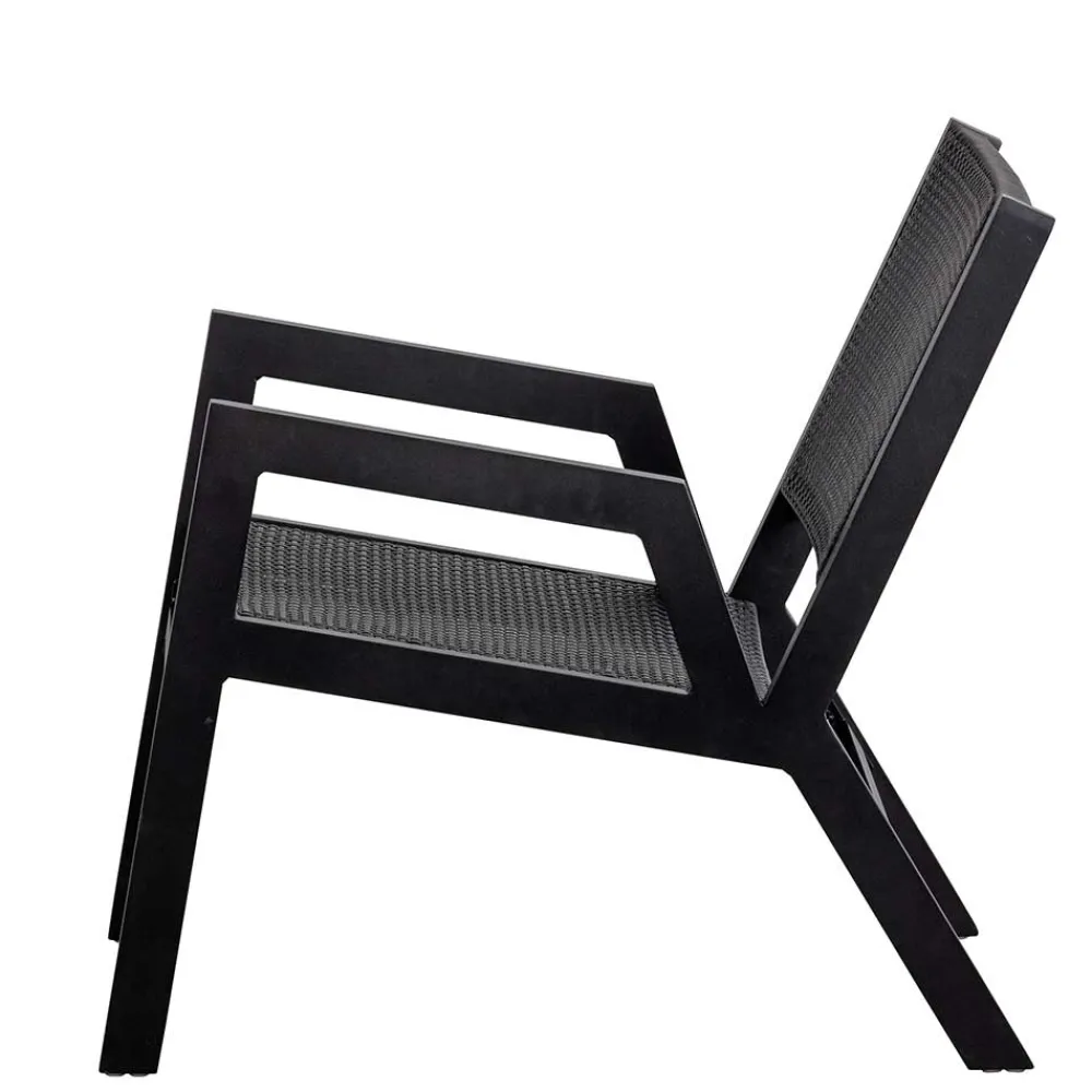 Wohnen Rattanmöbel|Lounge-Gartenmöbel*Outdoor Armlehnenstuhl in Schwarz - Fiela (2er Set)