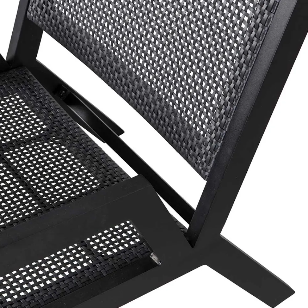 Wohnen Rattanmöbel|Lounge-Gartenmöbel*Outdoor Armlehnenstuhl in Schwarz - Fiela (2er Set)