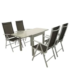 Wohnen Outdoor Essgruppe aus Aluminium - Trenta (fünfteilig)