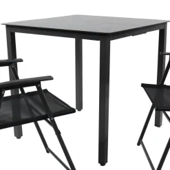 Wohnen Outdoor Essgruppe mit zwei Klappstühlen - Saridio (dreiteilig)