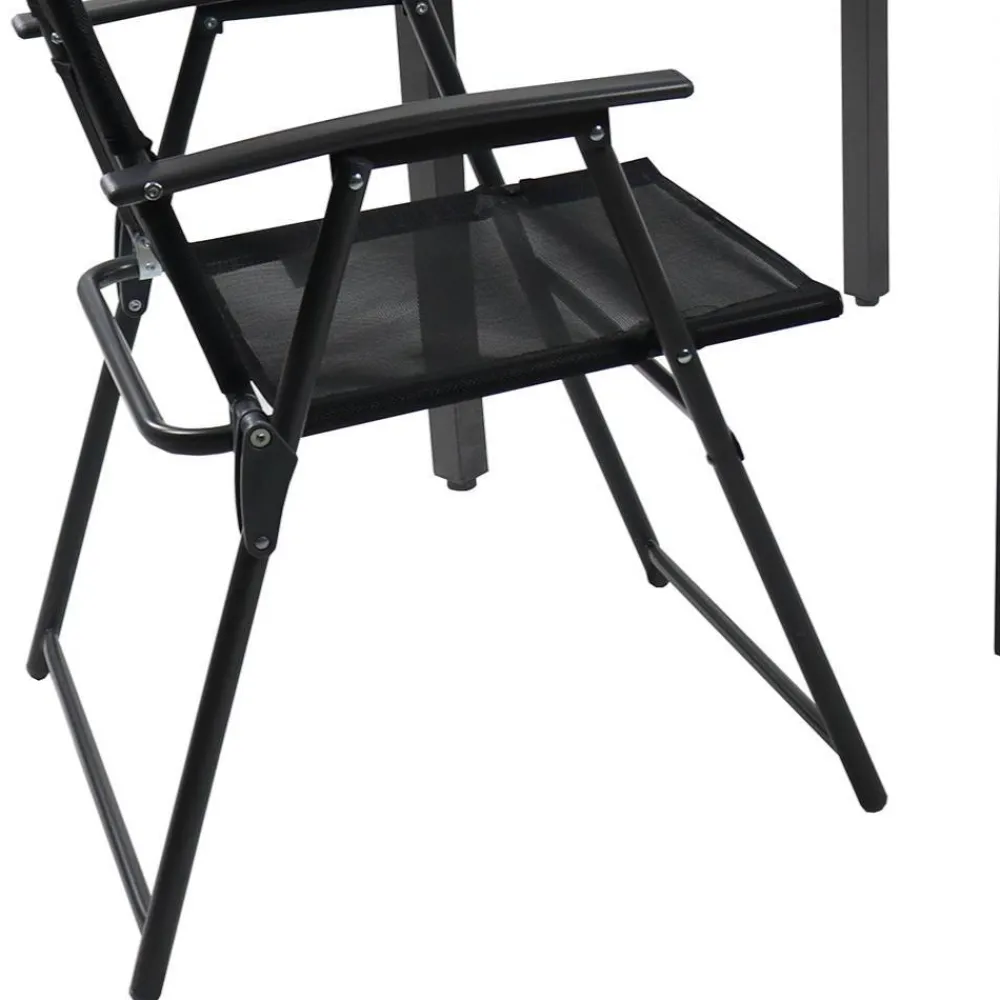 Wohnen Outdoor Essgruppe mit zwei Klappstühlen - Saridio (dreiteilig)