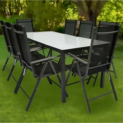 Wohnen Outdoor Esstischgruppe Set - Yumagno (neunteilig)