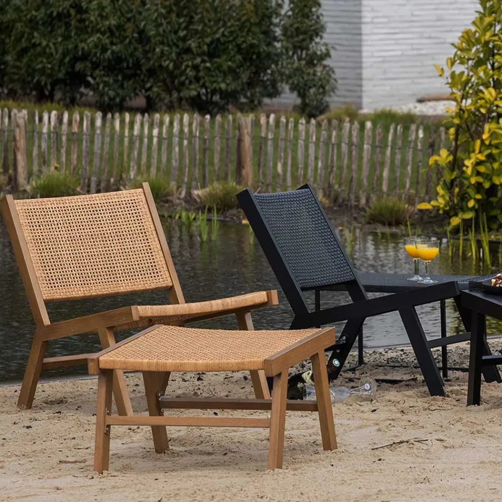 Wohnen Outdoor Hocker aus Geflecht Kunstrattan - Abajo (2er Set)