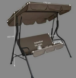 Wohnen Hollywoodschaukeln*Outdoor Hollywood Schaukel Beaching in Creme