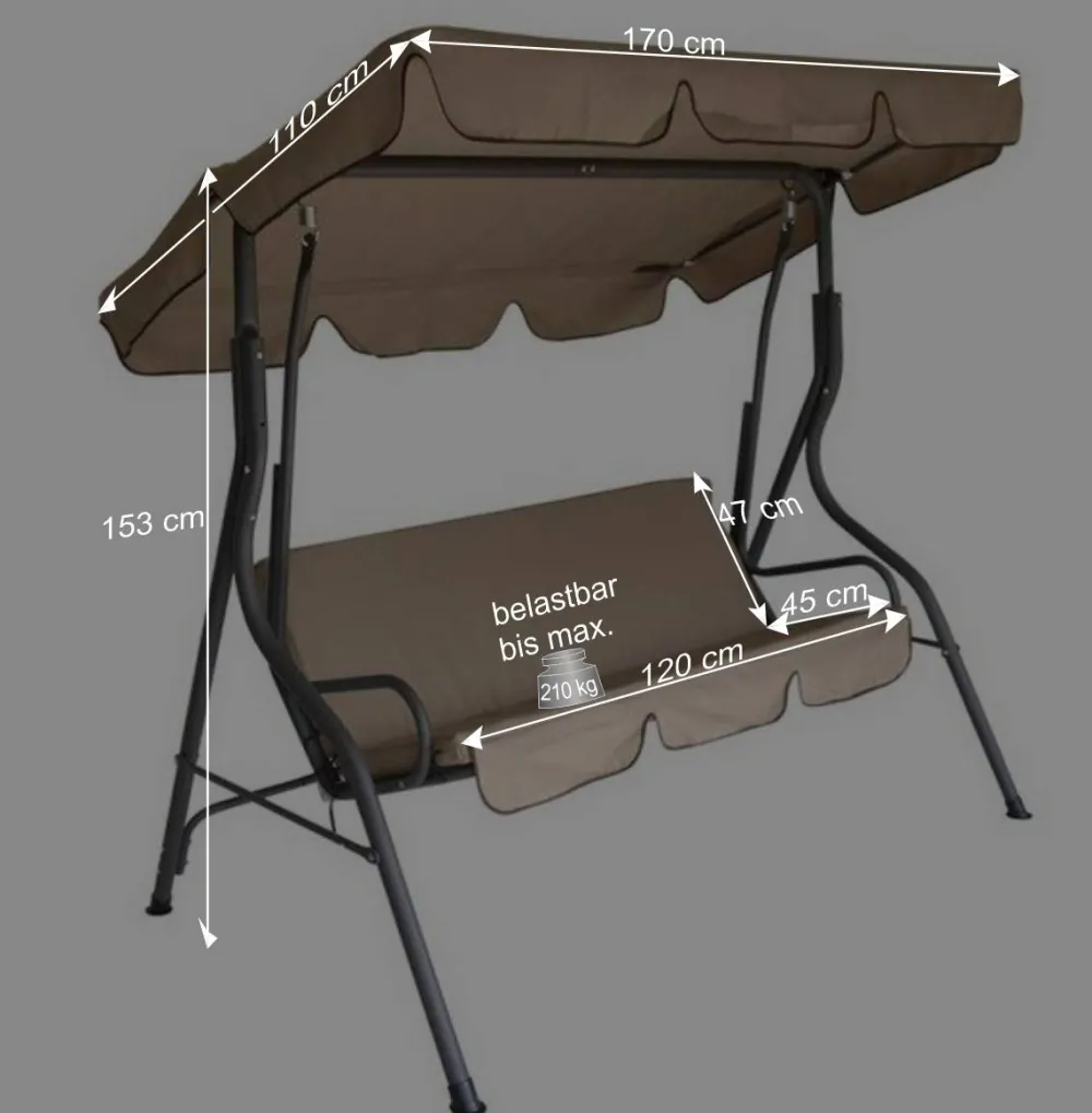 Wohnen Hollywoodschaukeln*Outdoor Hollywood Schaukel Beaching in Creme