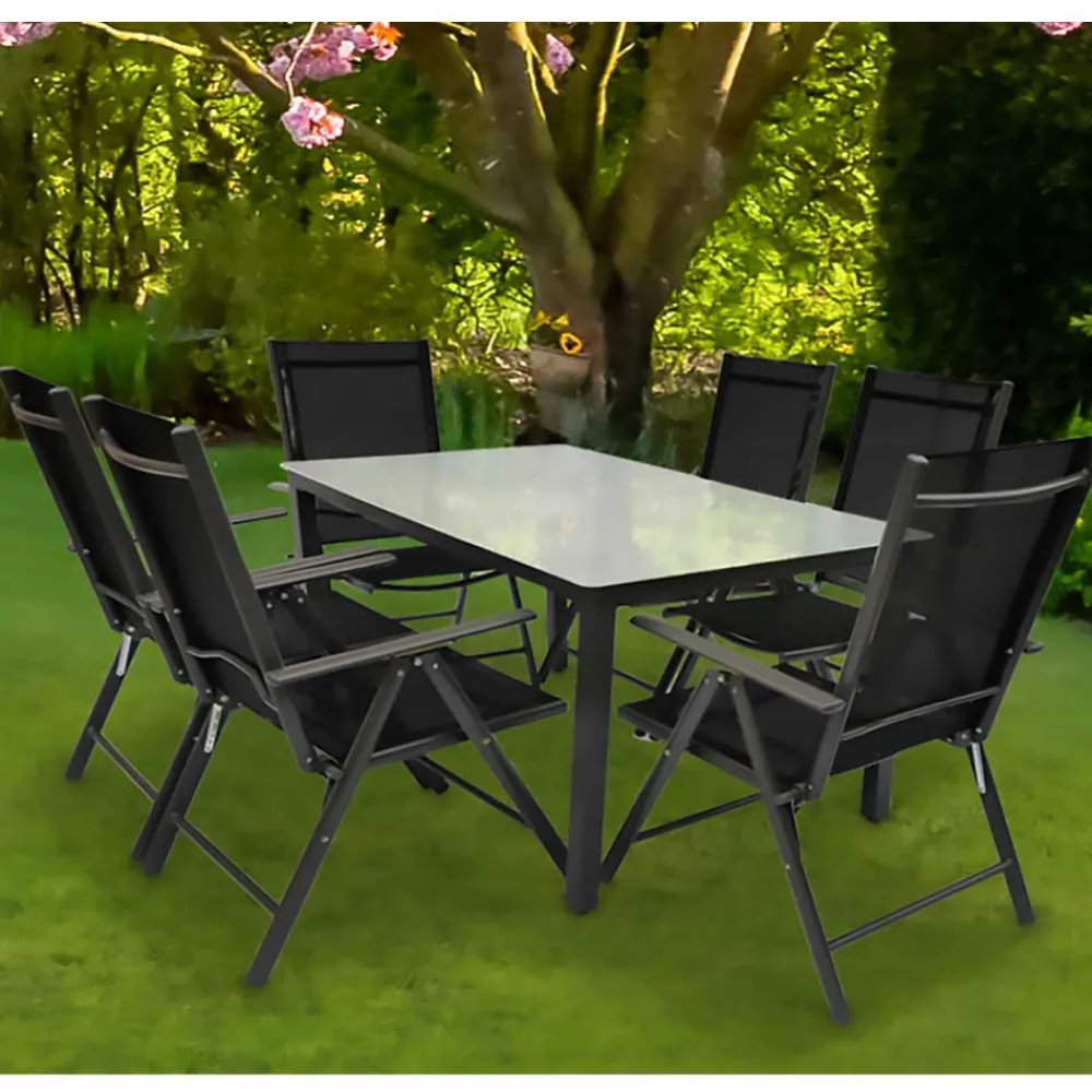 Wohnen Outdoor Sitzgruppe mit Glastisch - Franatico (siebenteilig)