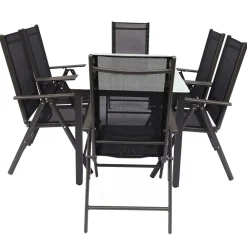 Wohnen Outdoor Sitzgruppe mit Glastisch - Franatico (siebenteilig)