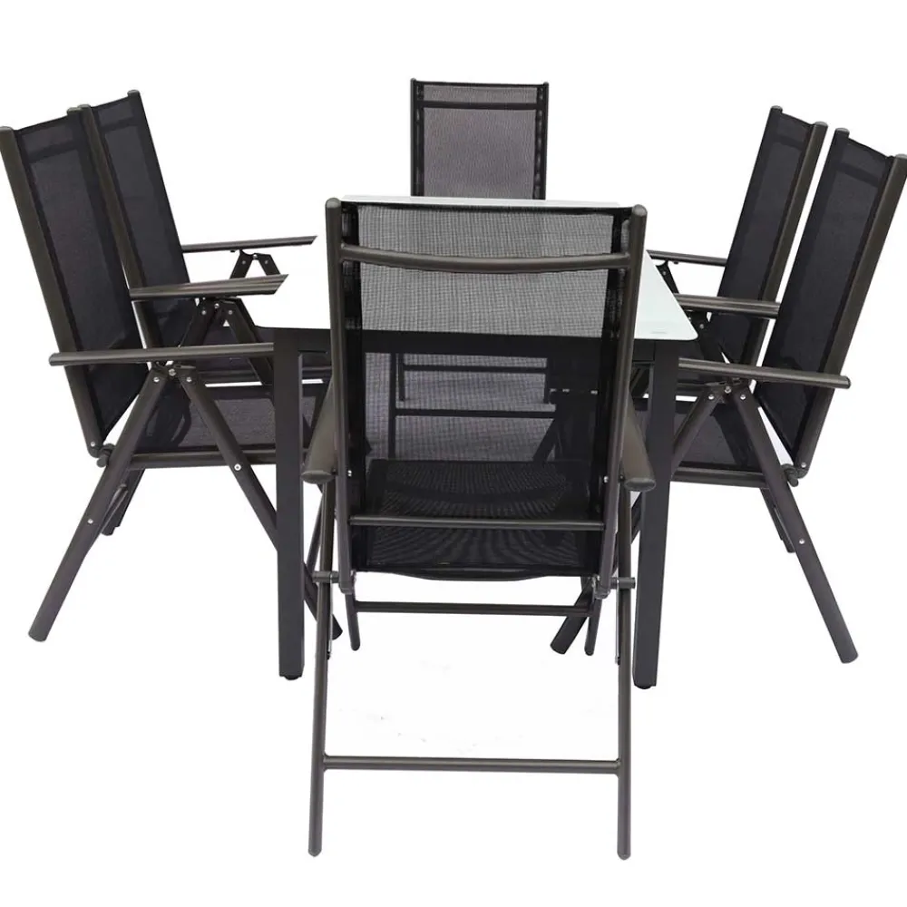 Wohnen Outdoor Sitzgruppe mit Glastisch - Franatico (siebenteilig)