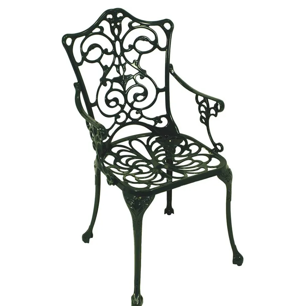 Wohnen Outdoor Stuhl mit Armlehnen in Dunkelgrün - Tilano