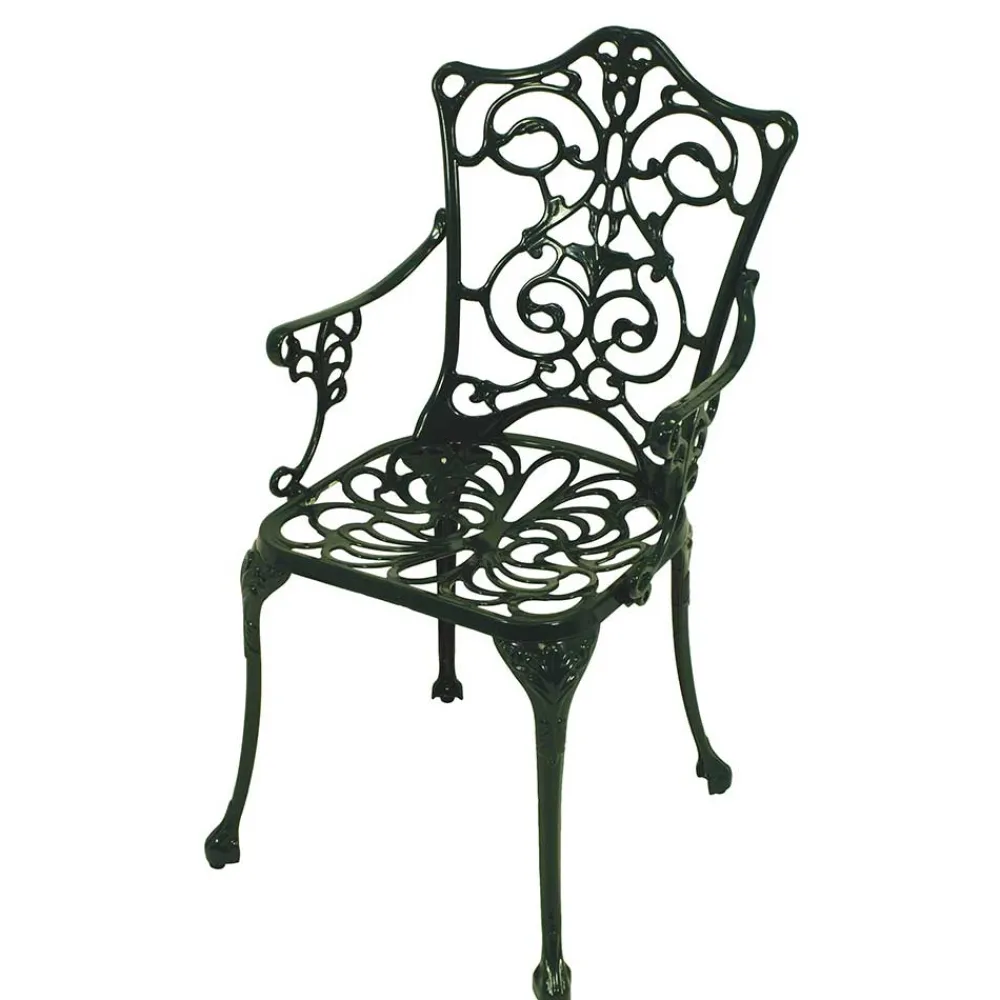 Wohnen Outdoor Stuhl mit Armlehnen in Dunkelgrün - Tilano