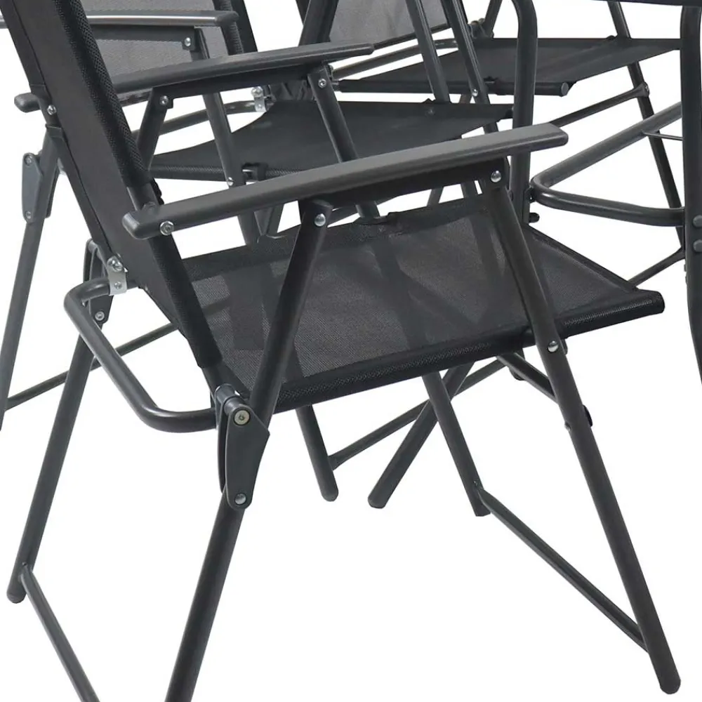 Wohnen Glasmöbel|Balkonmöbel*Outdoor Tisch & Klappstühle Set - Alcamo (siebenteilig)