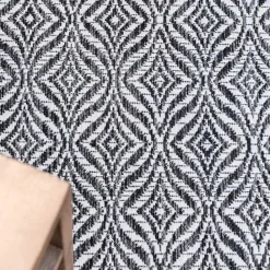 Wohnen Outdoorteppich mit Muster in Dunkelgrau Creme - Bird