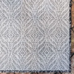 Wohnen Outdoorteppich mit Muster in Dunkelgrau Creme - Bird