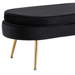 Wohnen Ovale Ankleidebank in Schwarz Samt - Barbara
