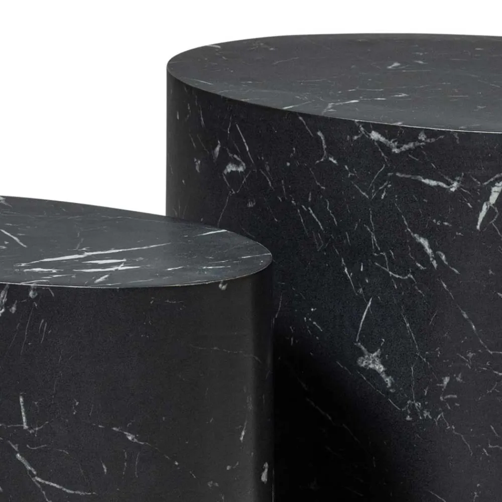 Wohnen Schwarze Möbel|Küchentische*Ovale Beistelltische als Paar - Geneke (zweiteilig)