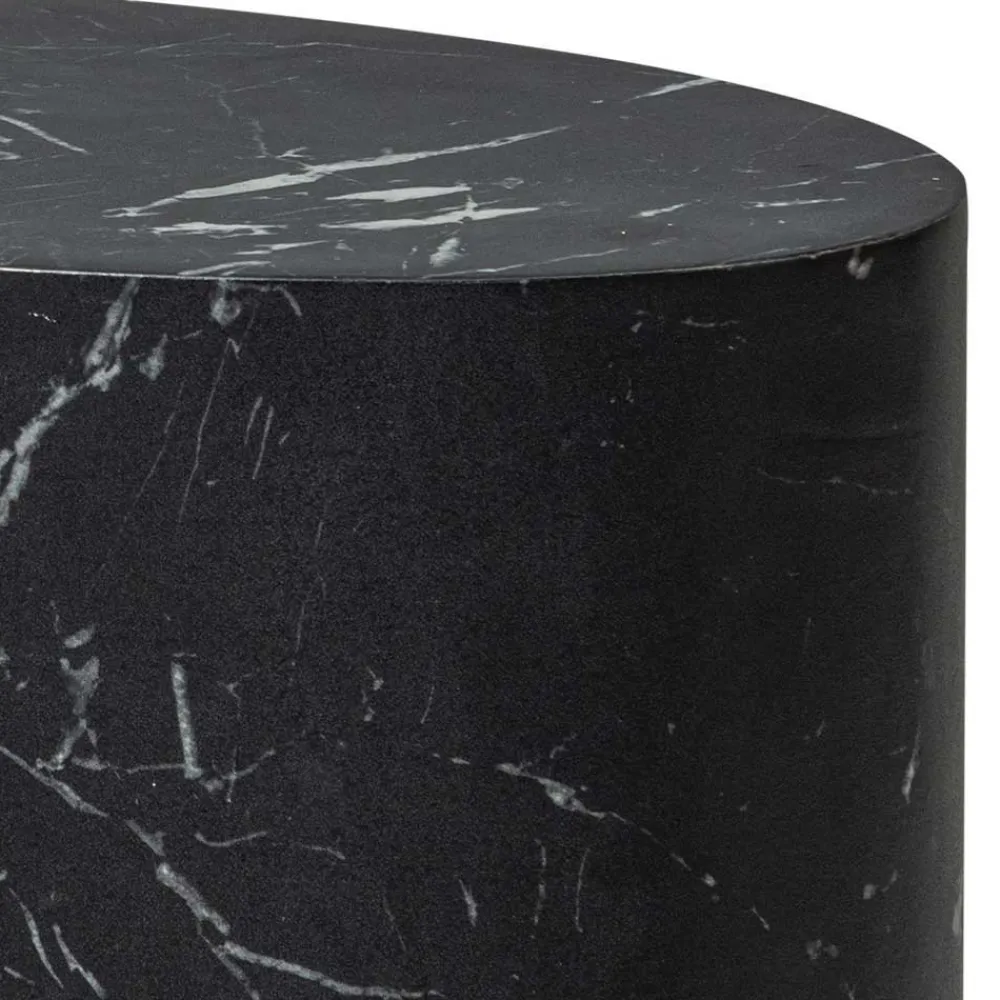 Wohnen Schwarze Möbel|Küchentische*Ovale Beistelltische als Paar - Geneke (zweiteilig)