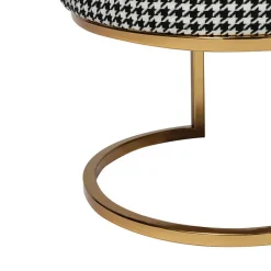 Wohnen Schwarze Möbel|Weiße Möbel*Ovale Polsterbank mit Hahnentritt Muster - Gasilia